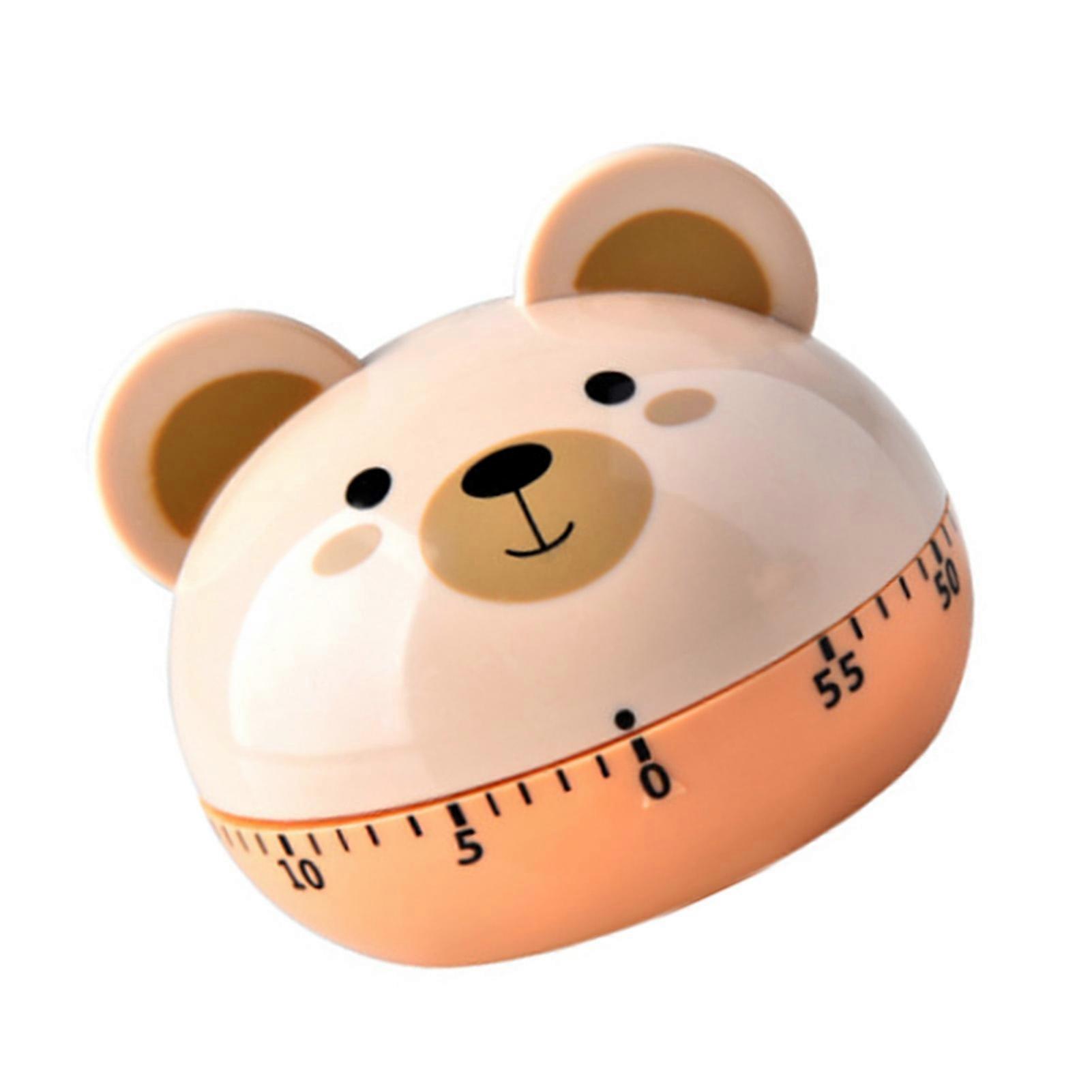 Mechanical Kitchen Timers Cartoon Animal Shape Accurate 60 Minutes Manual Timer for Students Little Bear 