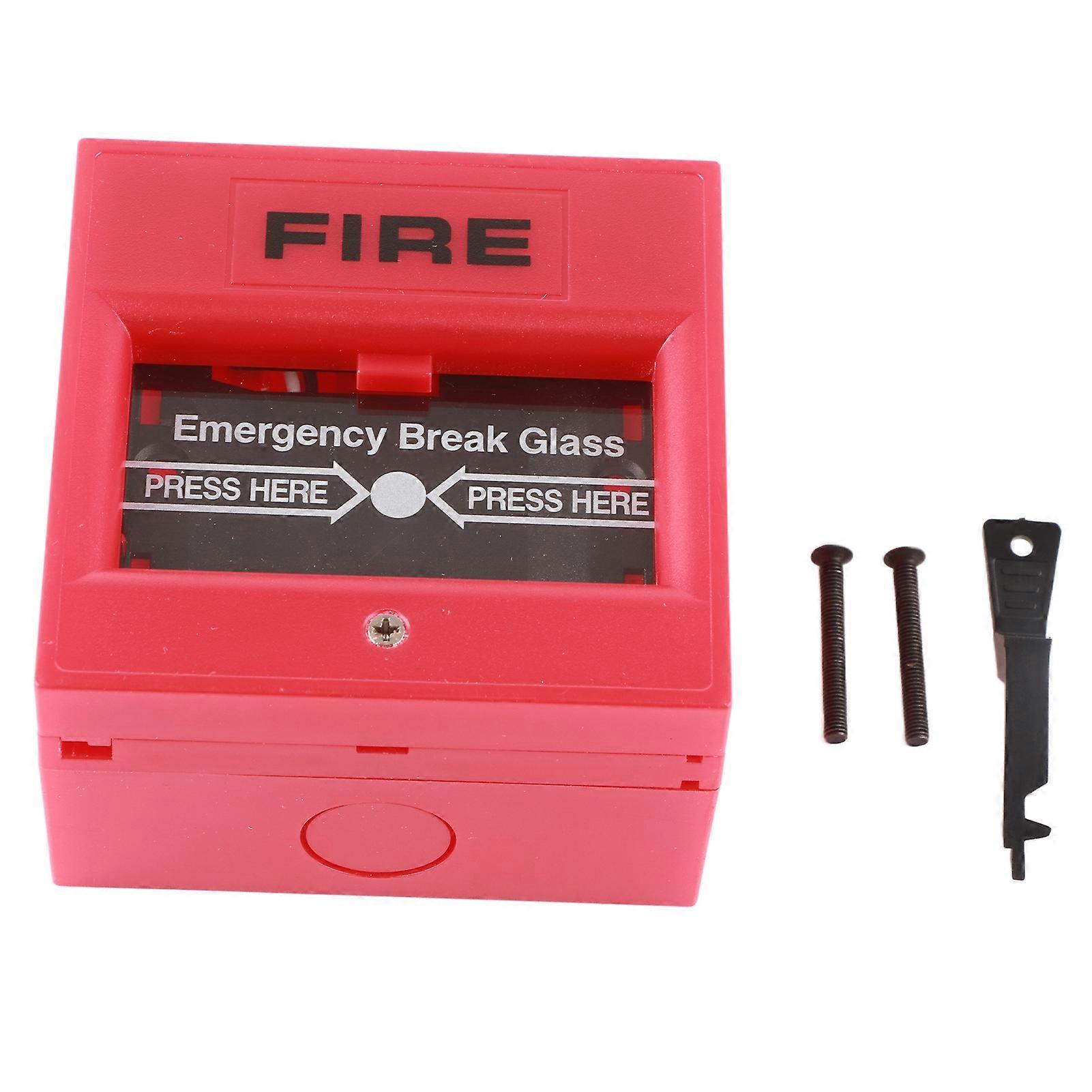 Bouton d'alarme de bris de verre, réinitialisation manuelle, ignifuge, rouge, pour système de sécurité de porte d'évacuation