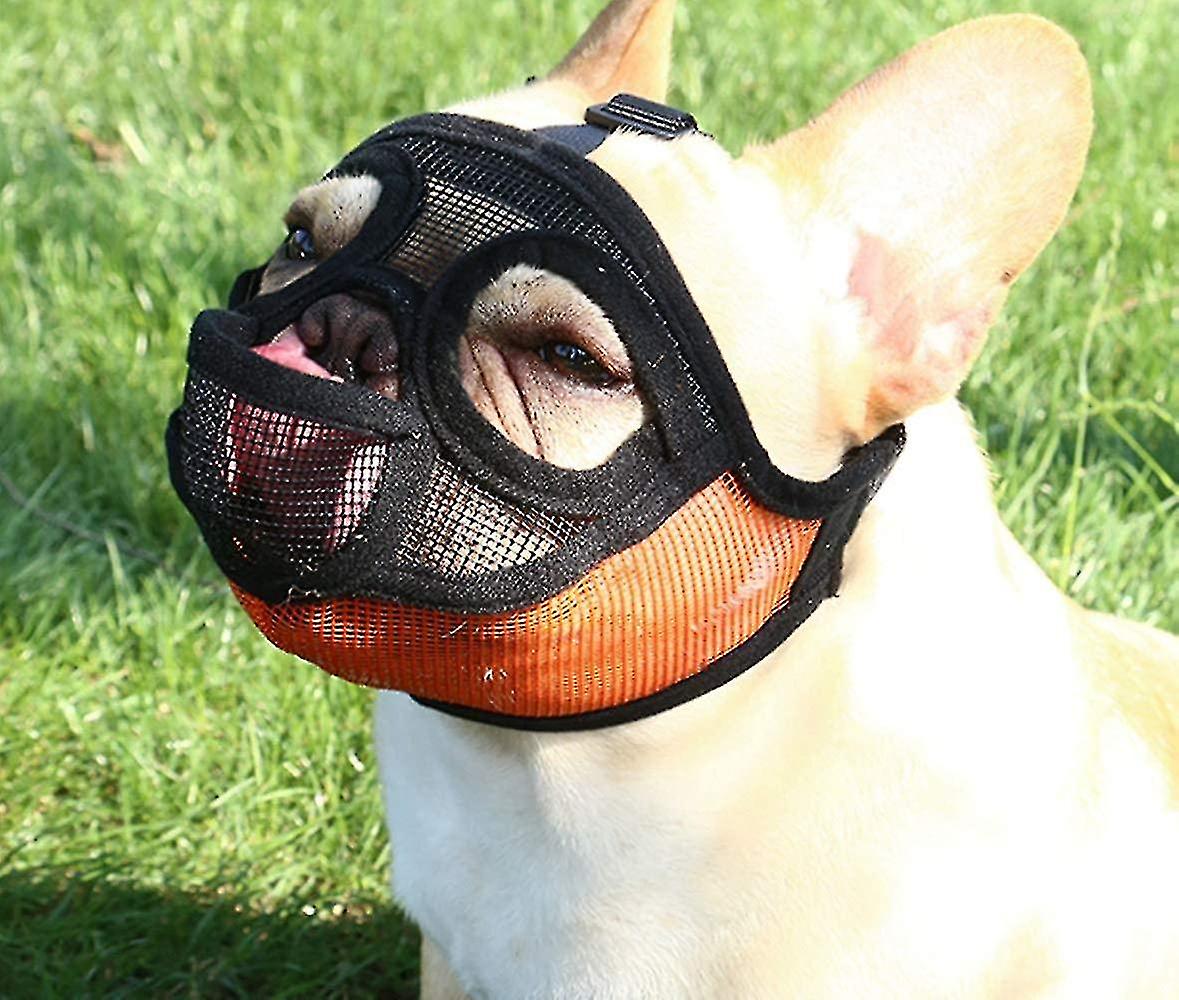 Muzzle For Dogs With Flattened Muzzle-adjustable, Breathable Muzzle For Dogs With A Short Snout, Bul