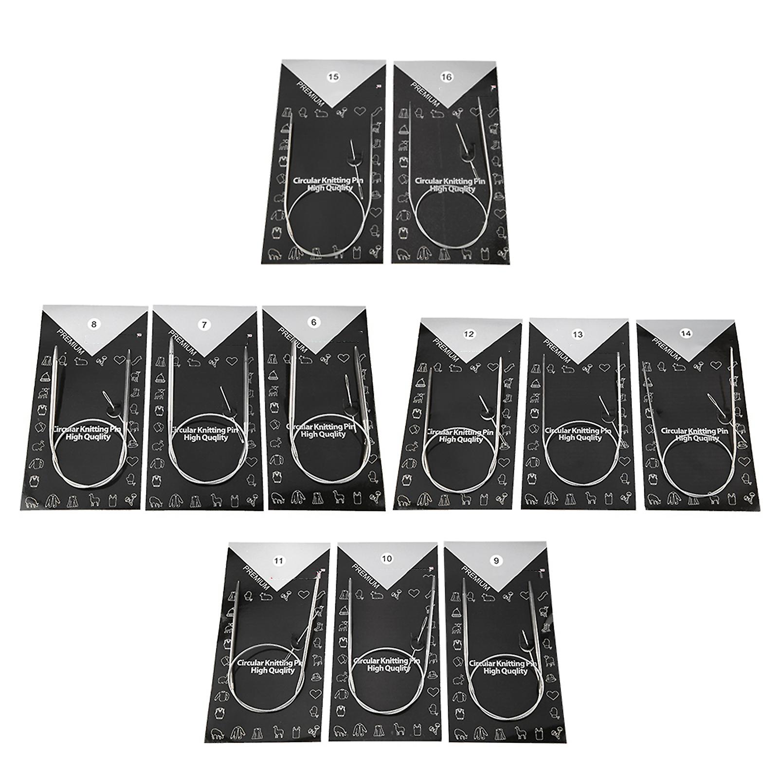 11pcs 43/65/80cm Multi size Circular Knitting Needle Handcraft Sweater Weave Needle Set(65cm)