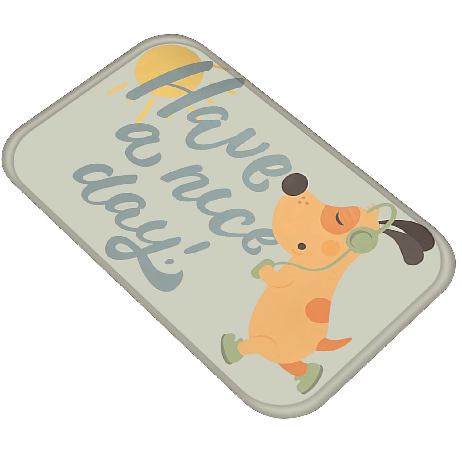 Minimalist Floor Mat Smooth Edge Flannel Fadeless Washable Door Mat for Dorm