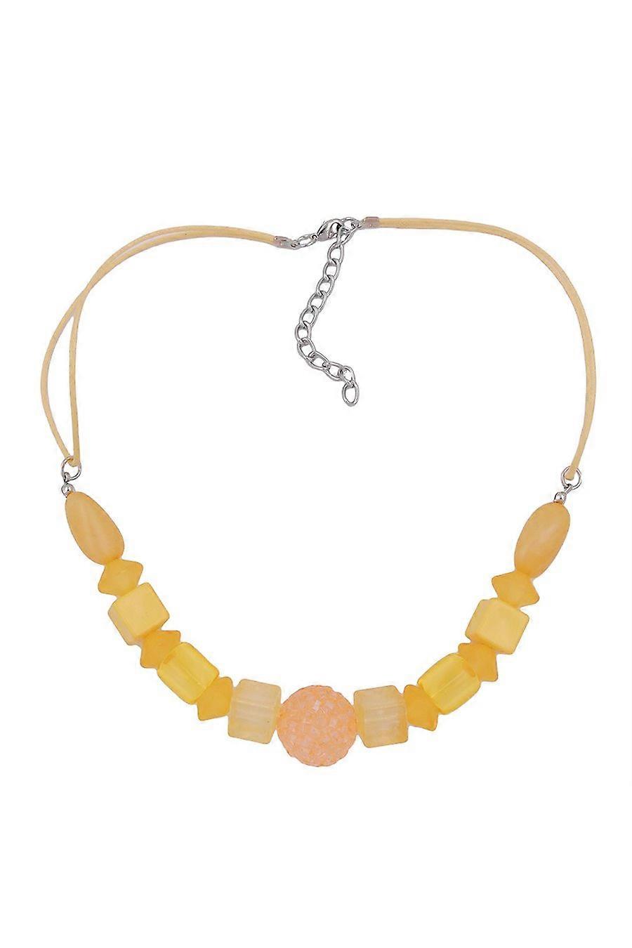 Necklace Yellow Beads Yellow Cord - Gl01060