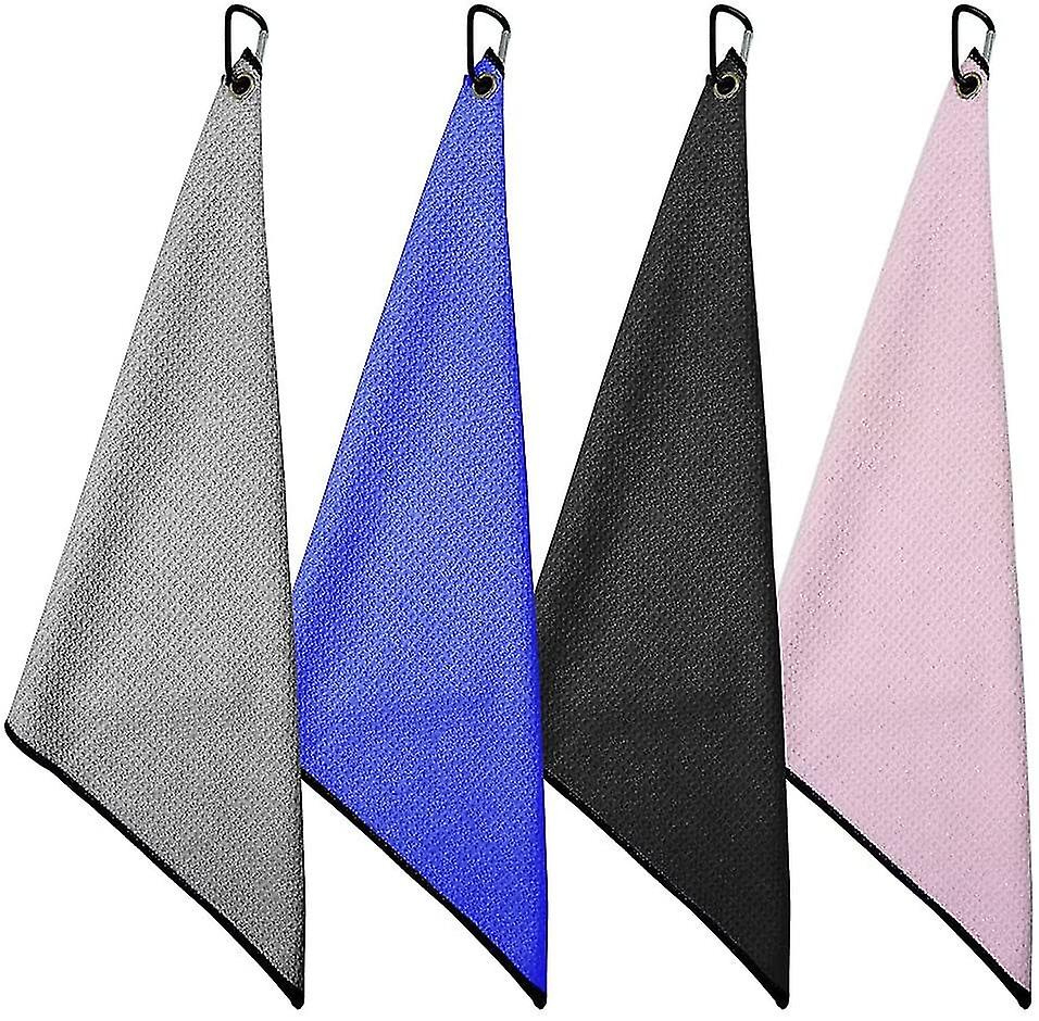 4 Pack 40 X 40 Cm Golf Towels, Microfiber Waffle Pattern Golf Towel, Microfiber