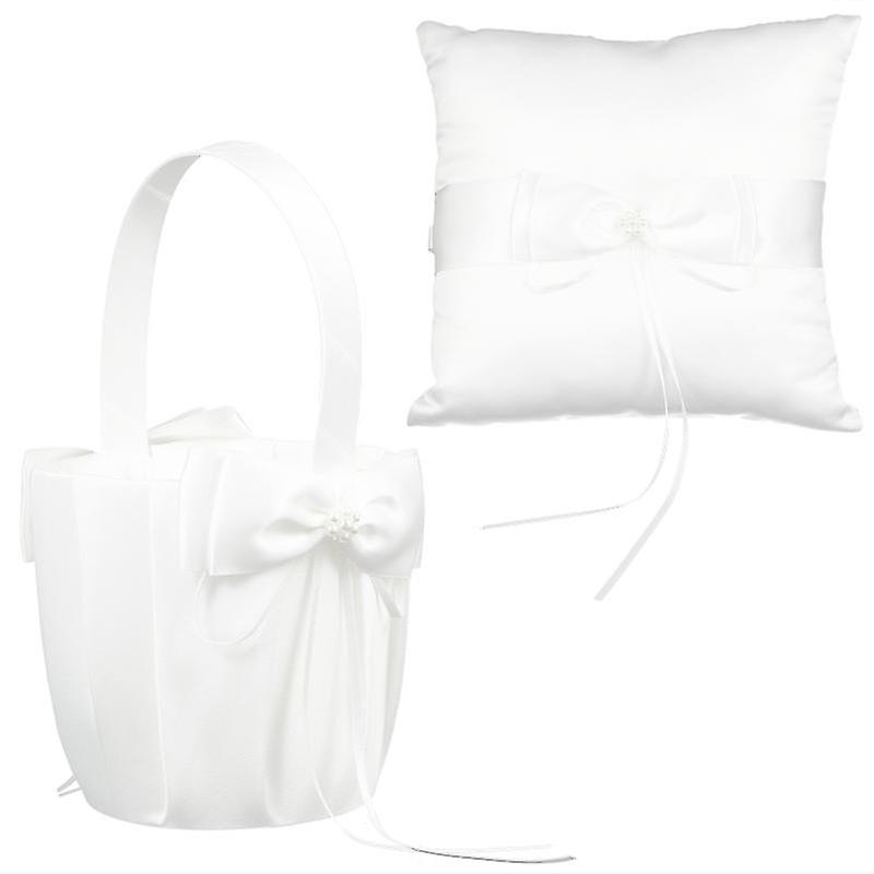 2pcs Ring Pillow And Flower Basket