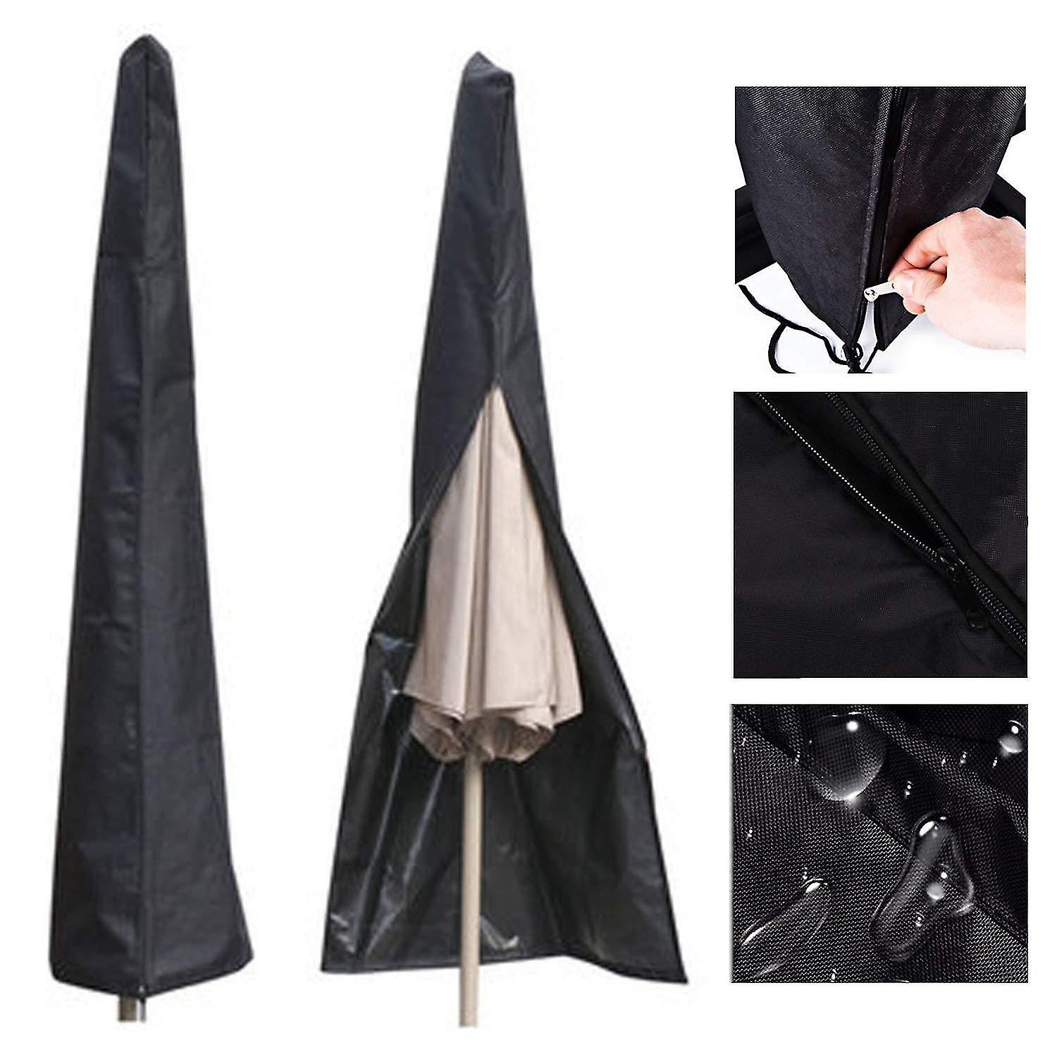 600d Patio Wasserdicht Markt Sonnenschirm Abdeckung Patio Regenschirm Abdeckung Offset Regenschirm Abdeckung mit Reißverschluss für Regenschirm Durable Wasserdicht Grau 190x51x