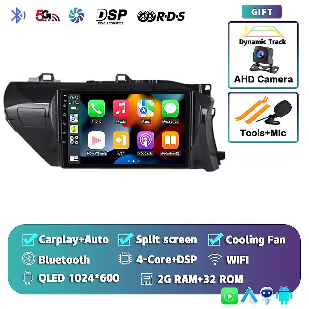 Android 13 Carplay Auto Car Radio For Toyota Hilux Revo Vigo Imv 2016 2017 2018 2019 2020 Multimedia Player Stereo Gps Dsp 4g+bt