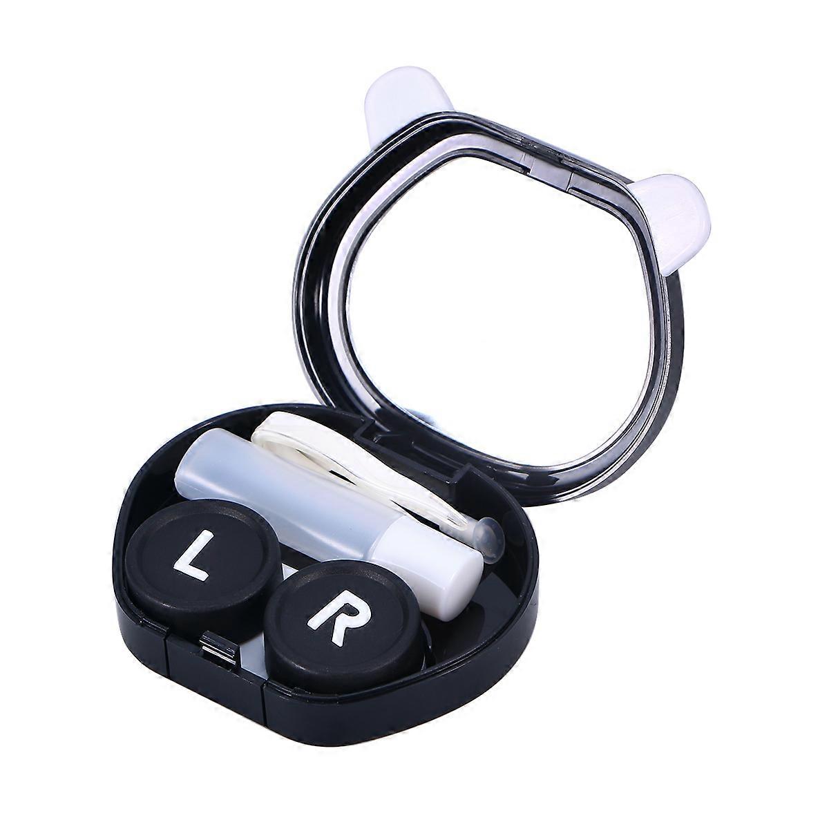 Panda Box Lens Care Case Travel Kit Easy Carry with Mirror (Random Color)