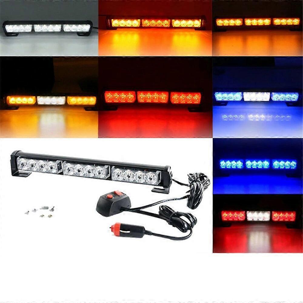 12V 12 LED Car Emergency Police Strobe Flash Light Bar Warning Lamp Dashboard Dash Caution safety Signal lamp FN9U1473