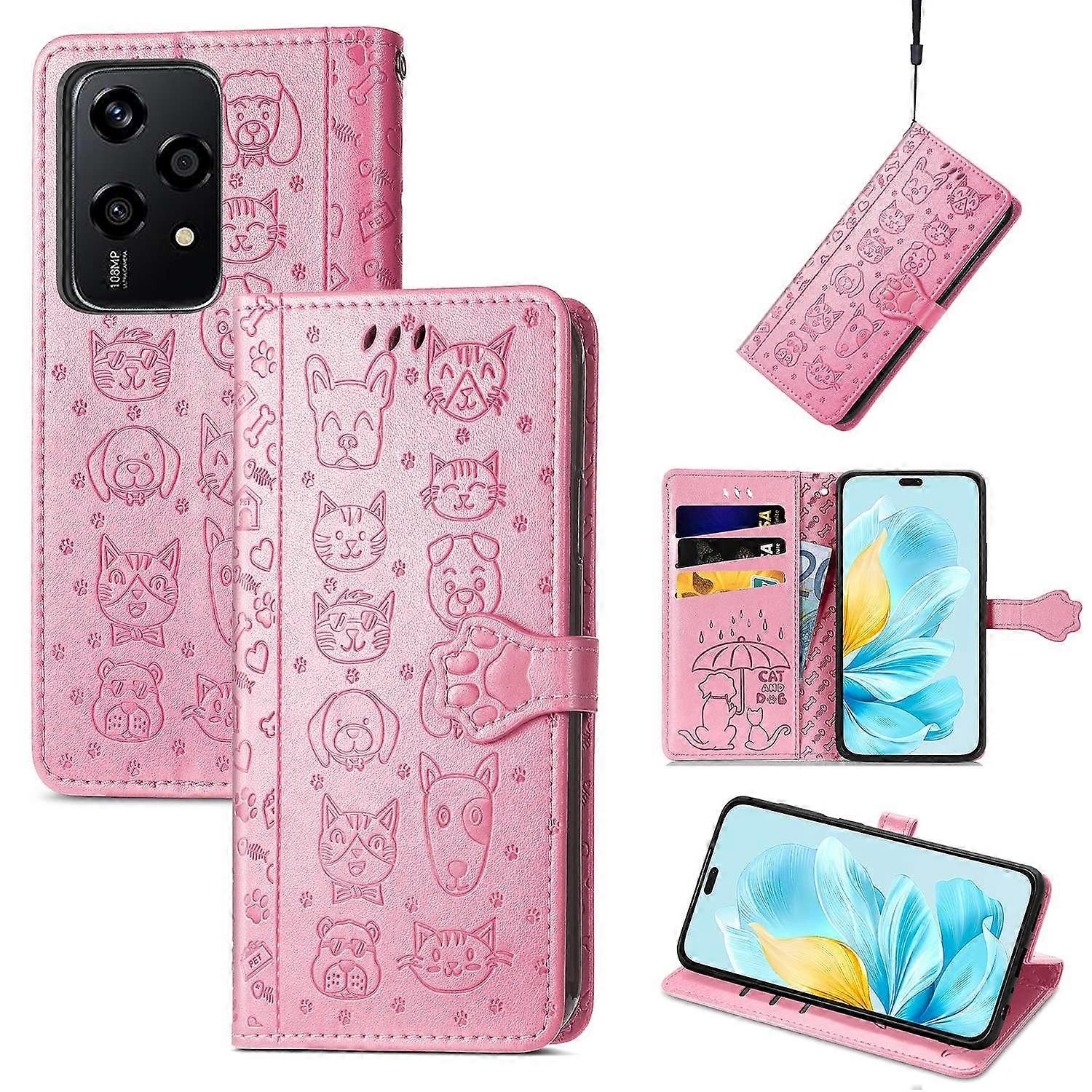 Cat and Dog Embossed Case For Honor 200 Lite Global