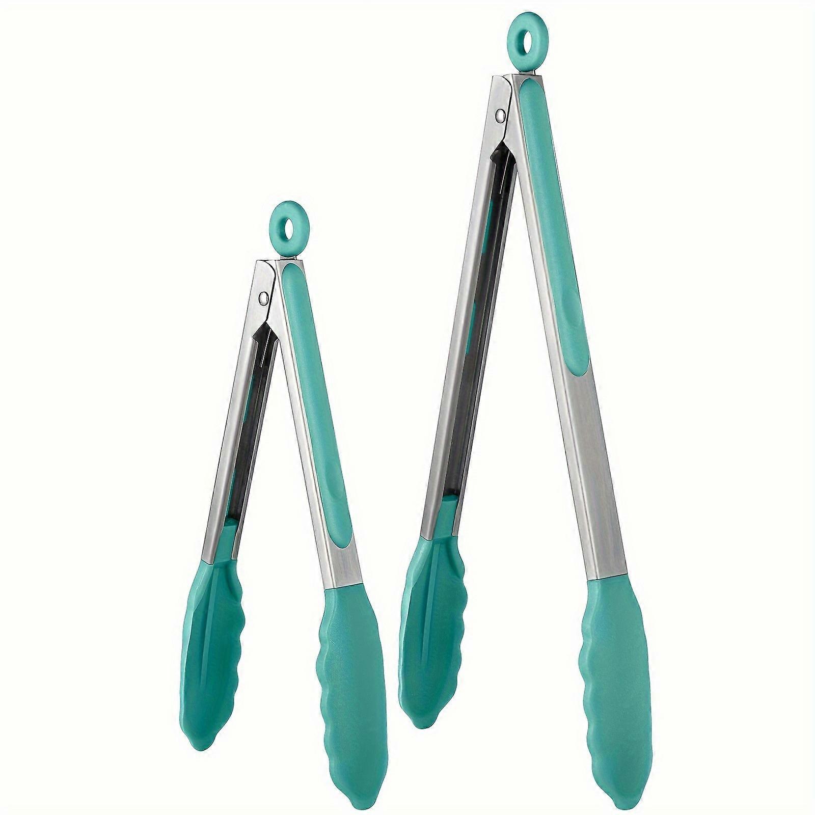 1pc/1 Set, 600F Heat Resistant Silicone Kitchen Tongs, Hot Proof Cooking Tong With Firm Sealed Non Stick Silicone Tips & Silicon Coated Steel Handle F