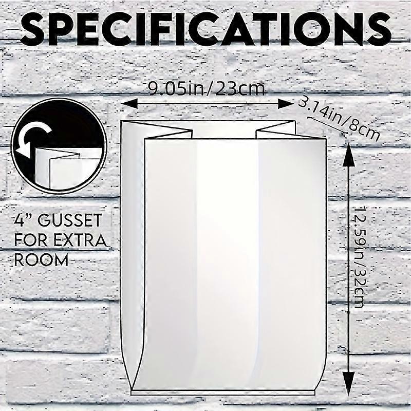 Sacs à pain GDGDSY avec attaches - 100 sacs en plastique transparents pour le stockage du pain fait maison et cuit au four, jetables avec fermeture à rabat sur le dessus, sacs à pain réutilisables avec 10