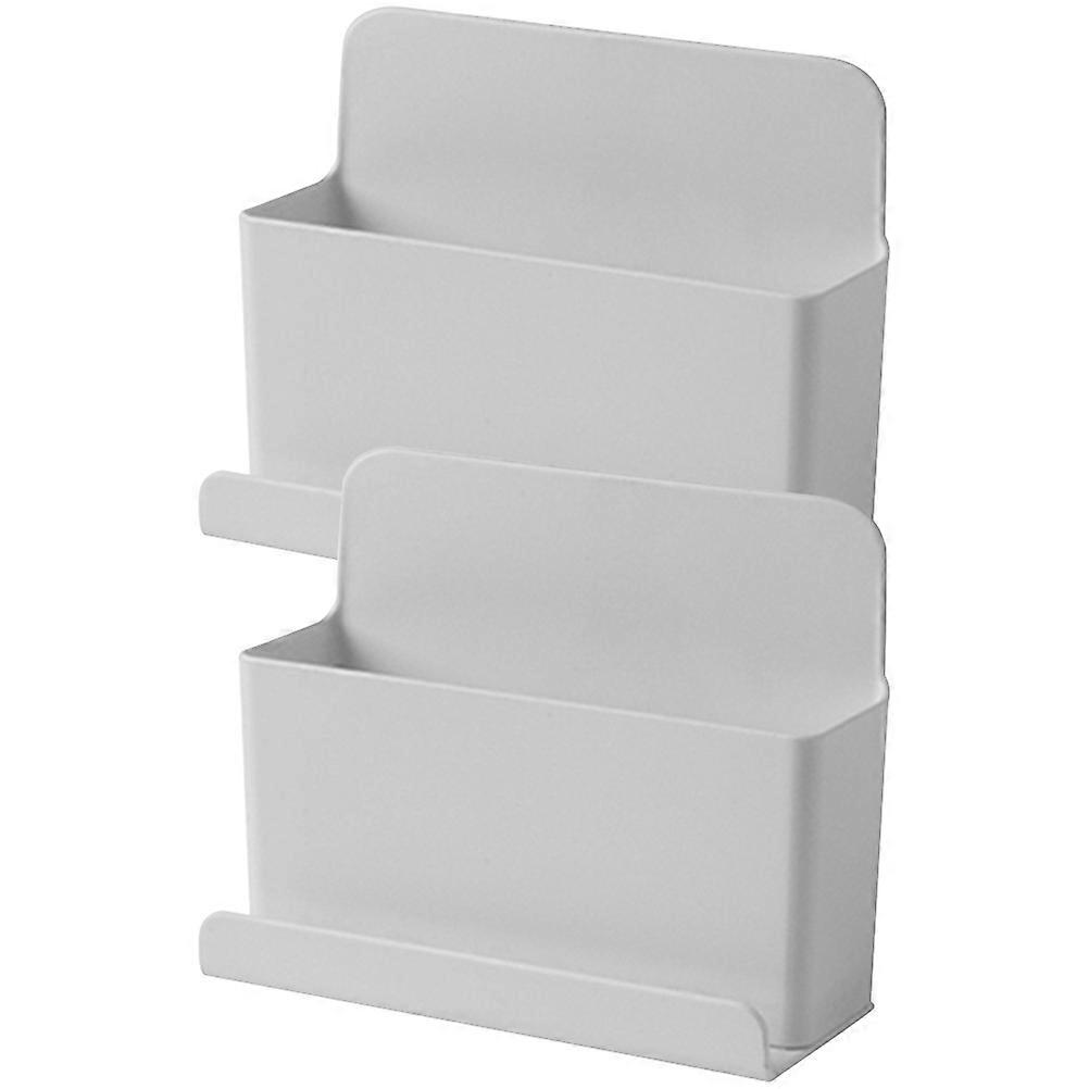 2pcs Wall Mounted Remote Control Storage Box Floating Wall Shelves Bedroom Storage Rack