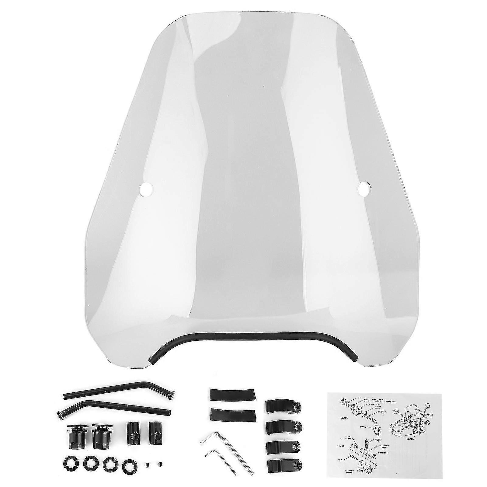 Universal motorcycle windshield retro style wind deflector windscreen front headlight fairing parttransparent