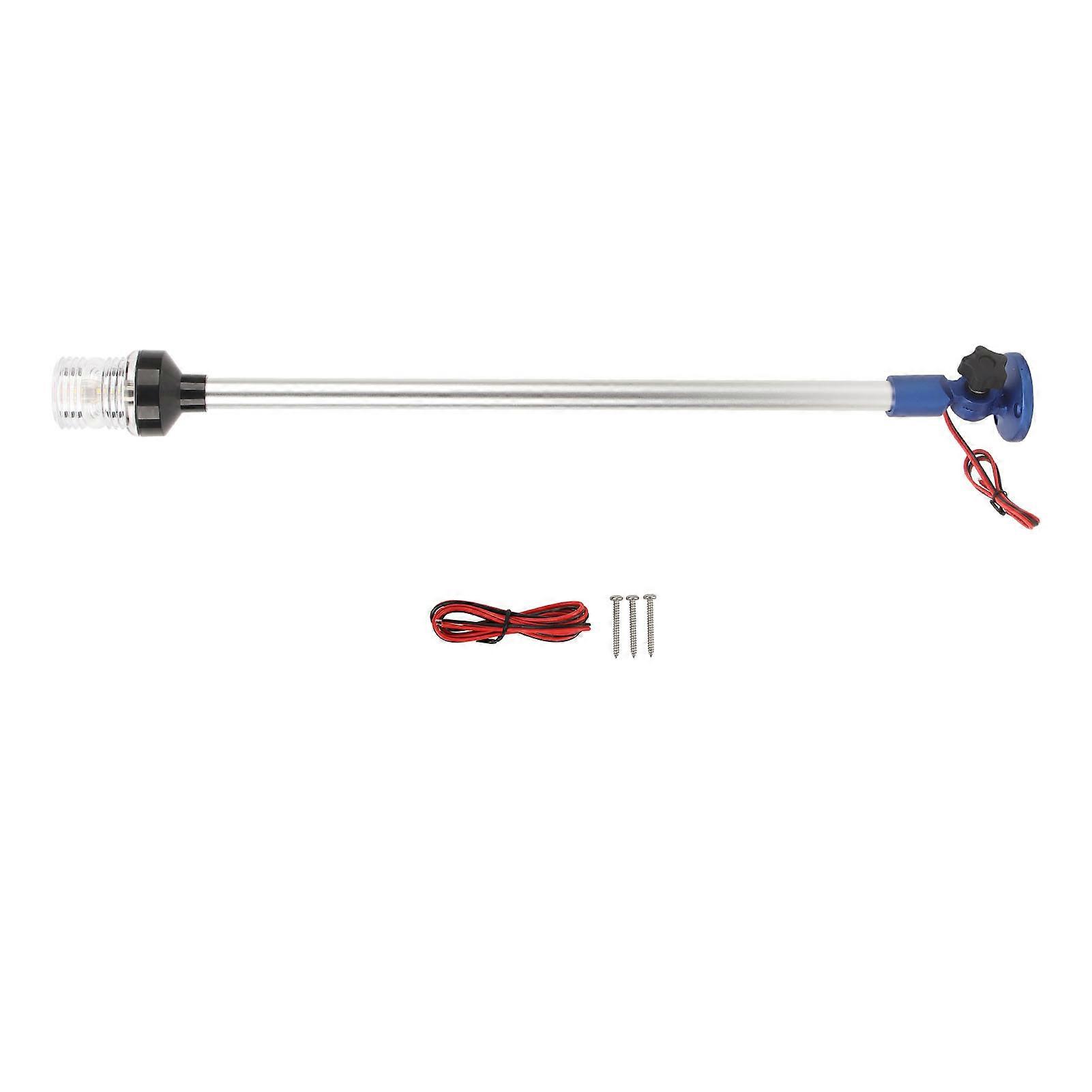 24in Boat Anchor Light 360 All Round Rotating LED Stern Pole Light Aluminum Alloy Base for Yachts Marine Blue