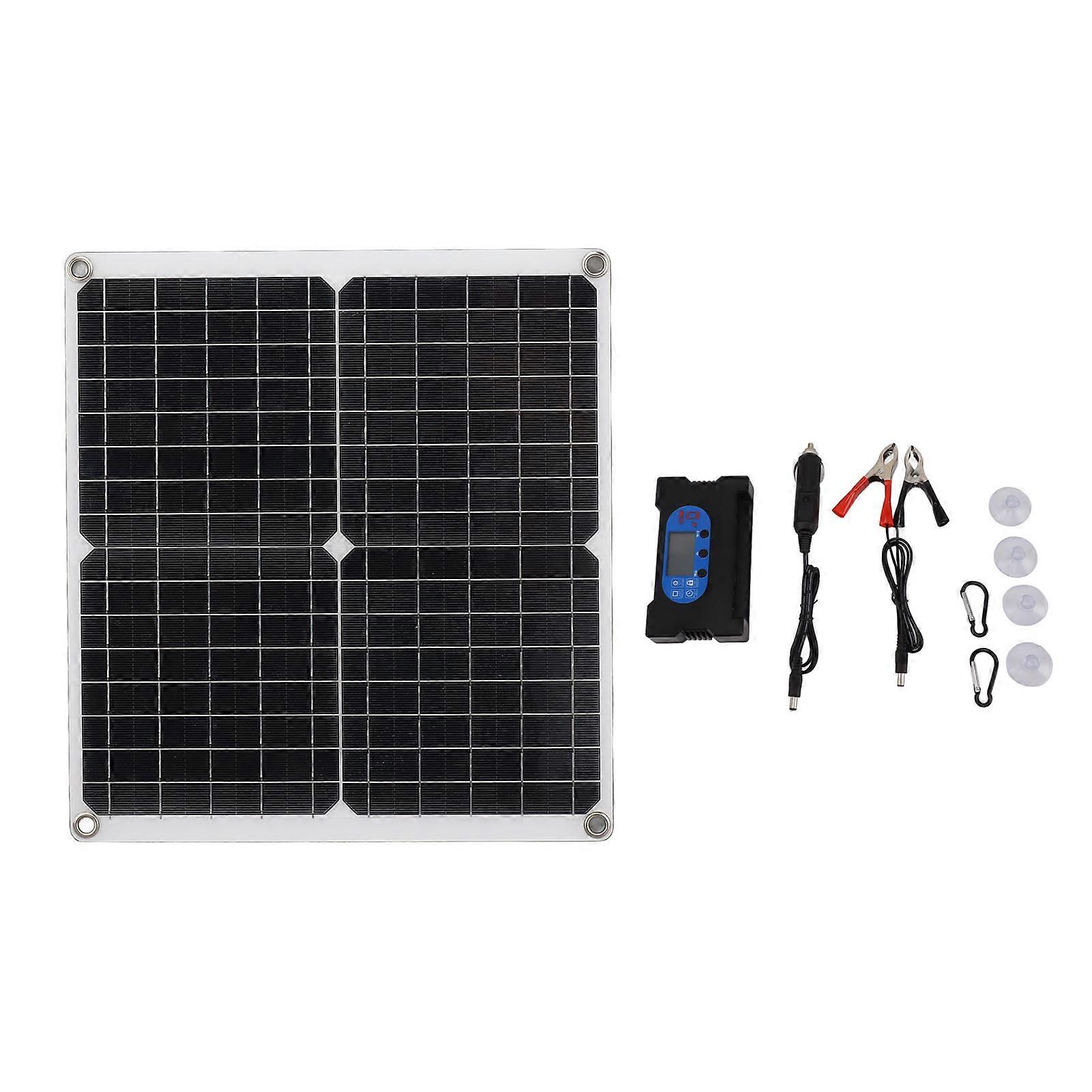 Solar Panel 25w Solar Module With 100a Controller Easy Installation Stable Output Circuit Protection For Rv Home Camping