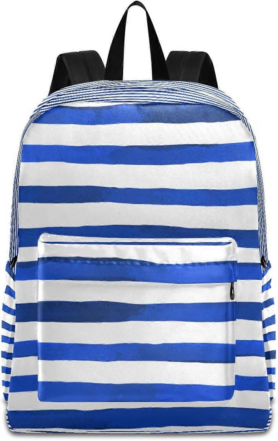 حقيبة ظهر للأطفال الصغار للأولاد والبنات الذين تتراوح أعمارهم بين 5 و 19 عاما حقيبة ظهر للأطفال حقيبة مدرسية مخططة باللون الأزرق الداكن 15.6 بوصة حقيبة ظهر للكمبيوتر المحمول