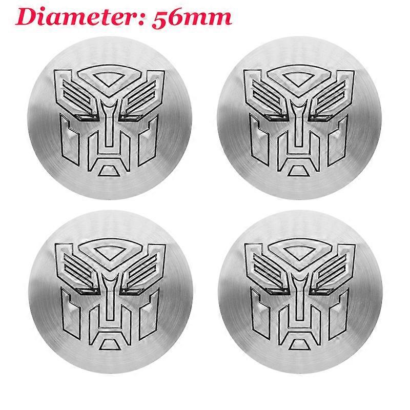thumbnail image 2 of FeiKong 4 piezas 56 + 60 mm Cool Autobots Logo Transformers insignia emblema tapacubos centrales de rueda de coche pegatina cubierta de llanta accesorios de estilo automático, 2 of 5