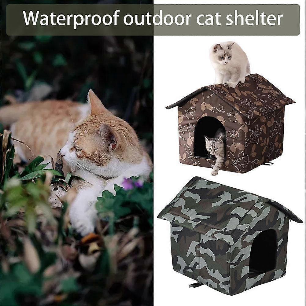 منزل القط في الهواء الطلق ، مأوى الشتاء البارد ، مقاوم للماء ، مقاوم للشمس ، متين ، خيمة