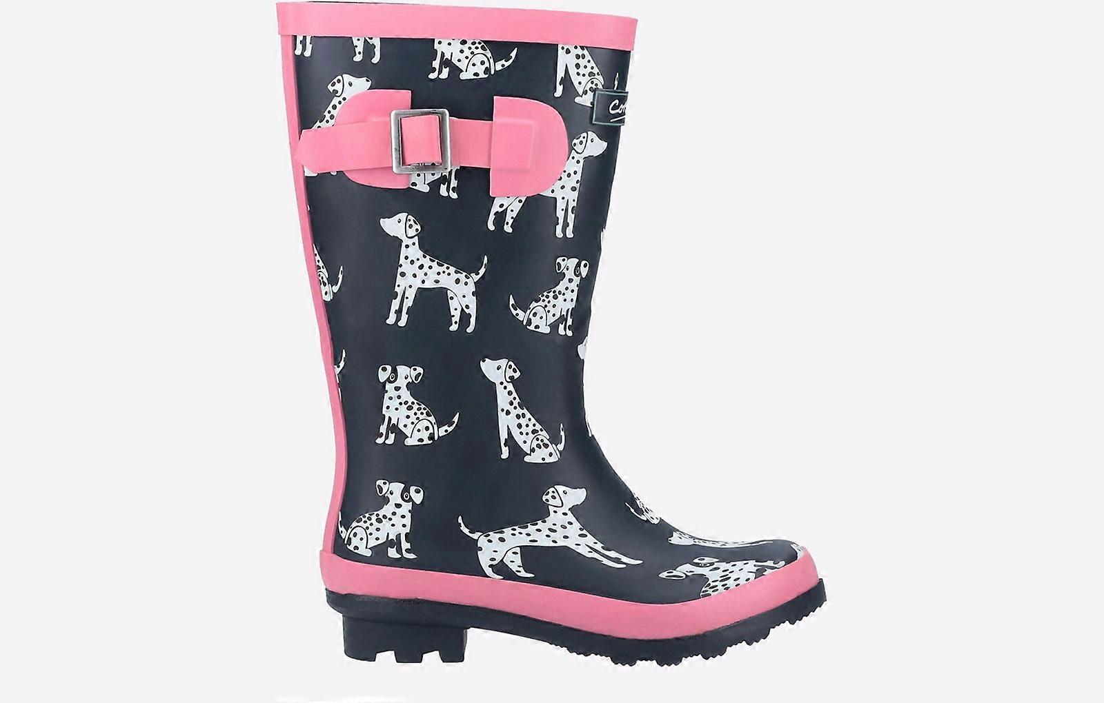 Cotswold Dalmatian Wellington Boots Junior Navy