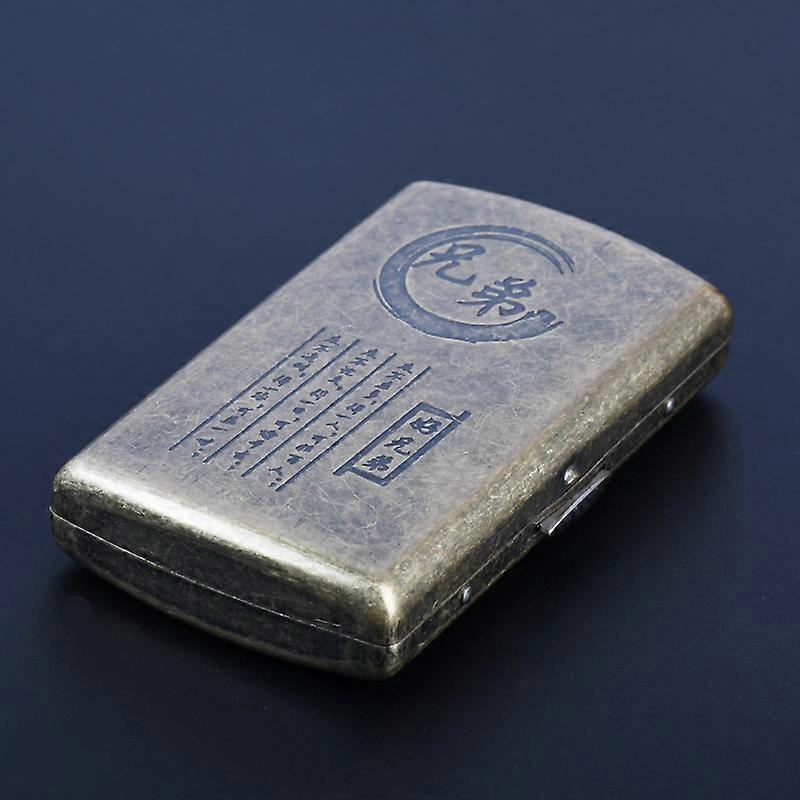 Cigarette Cases,Your 12-Pack Cigarette Case Flip Metal Fold Thickened Ancient Bronze Jindian Portable Men's Cigarette Case Wholesale