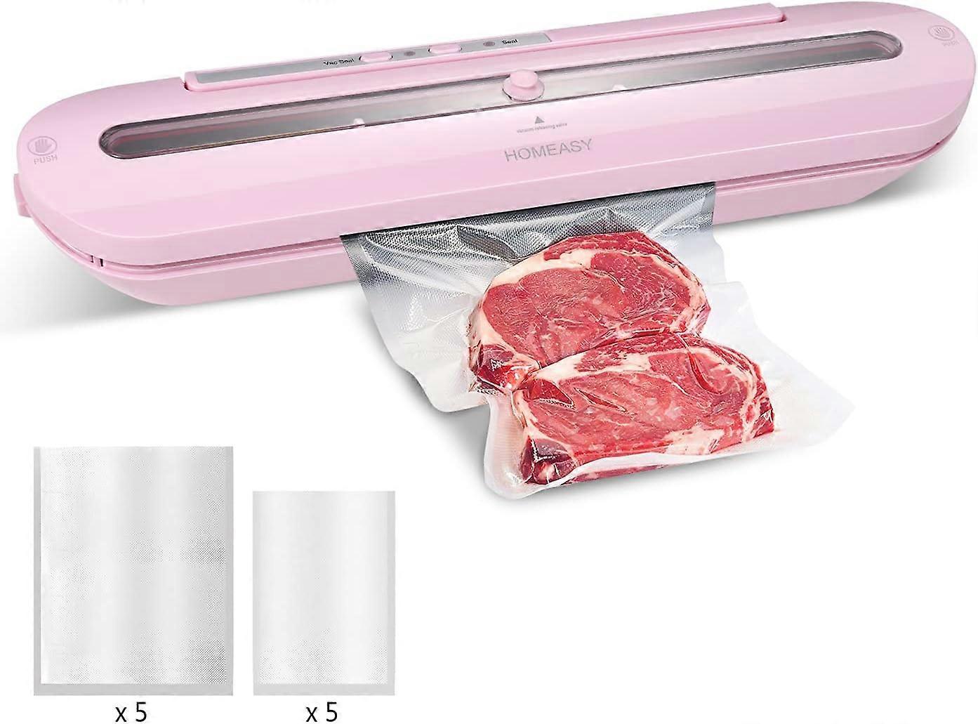 Homeasy Vacuum Sealer Sac Scellant Machine automatique de scelleuse sous vide Scellage à une touche pour aliments secs Machine à sceller sous vide avec 10 sacs scellés sans BPA (