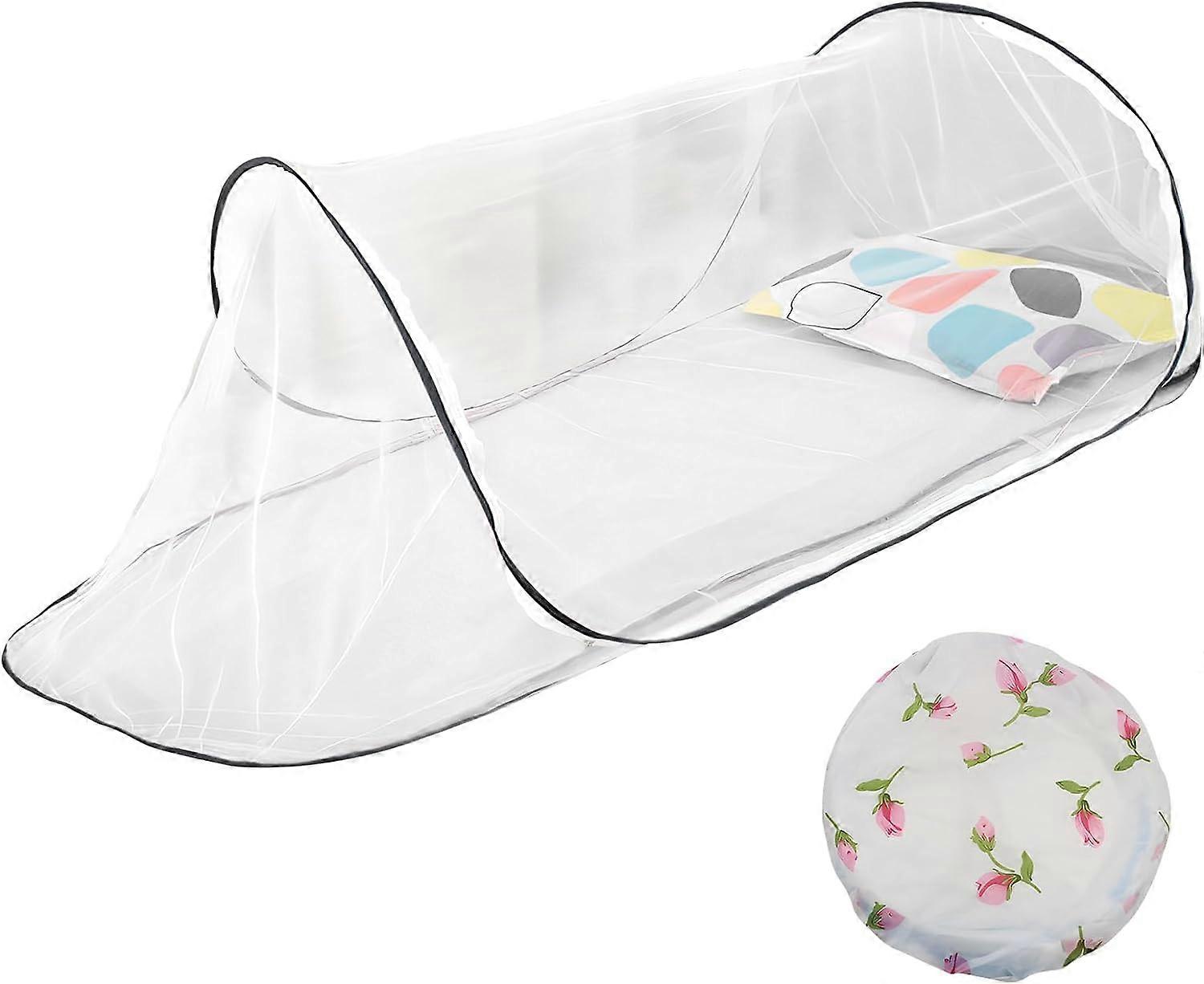 Mosquito Net Tent, Foldable Single Bed Mosquito Net with Zip, Pop-Up Mosquito Net Tent, No Installation Required, Portable
