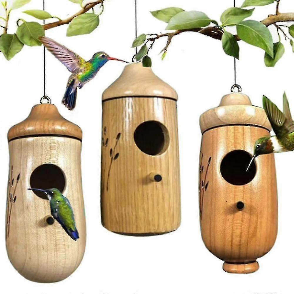 شيريم خشبية الطائر الطنان البيت ، منزل الطائر الطنان الخشبي لشنقا خارج