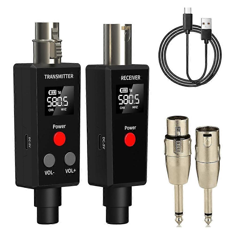 2.4GHz UHF Wireless Microphone System XLR Mic Adapter 6 Channels' Dynamic Wireless Transmitter and