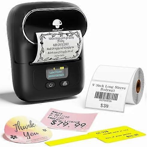 Portable Bluetooth Label Maker M110 - Thermal Printing Machine Barcode & Sticker Printer for Home Office and Small Business