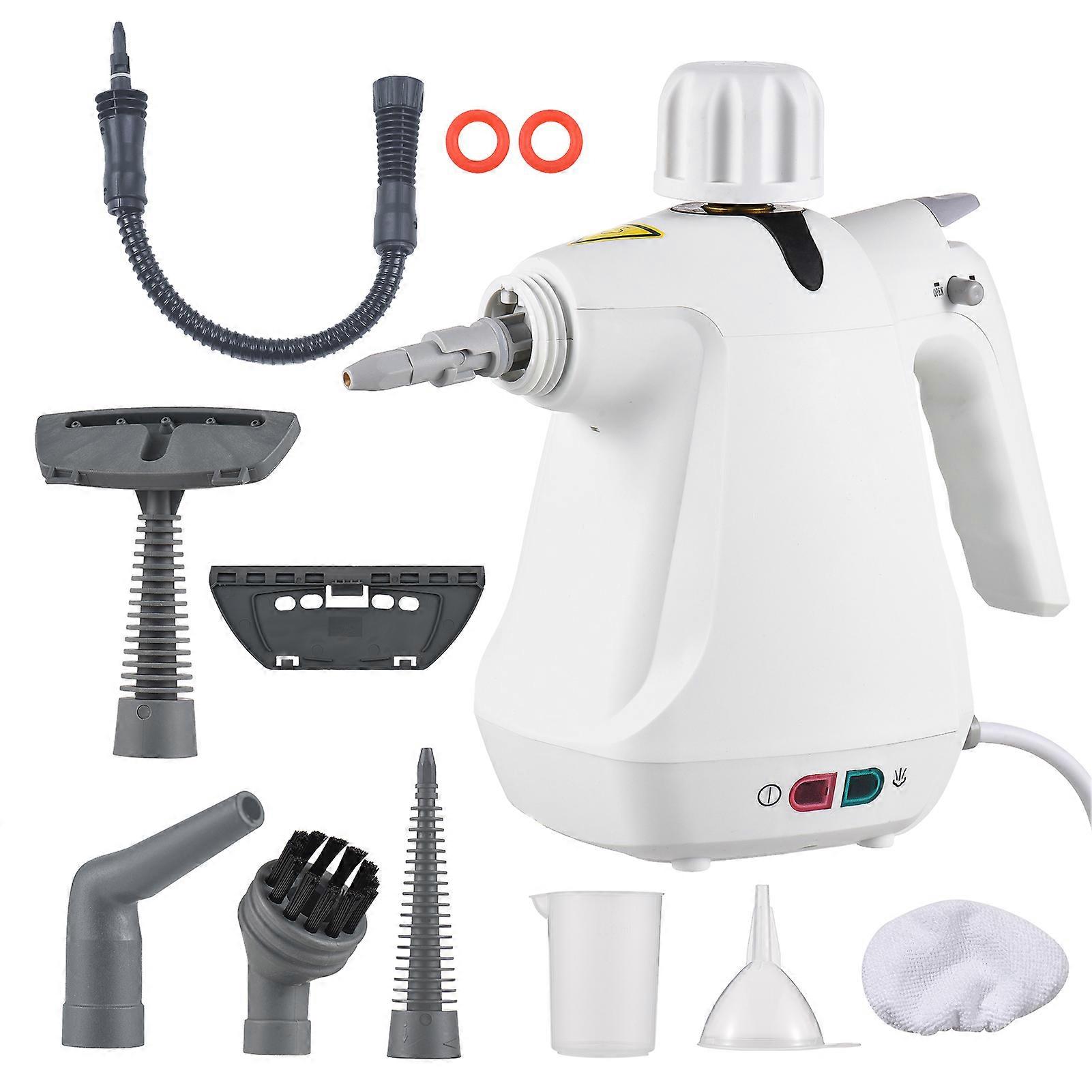 1000W Portable Handheld Steam Cleaner High Temperature Pressurized Steam Cleaning Machine with Brush Heads Measuring Cup for Kitchen Furniture Bathroo
