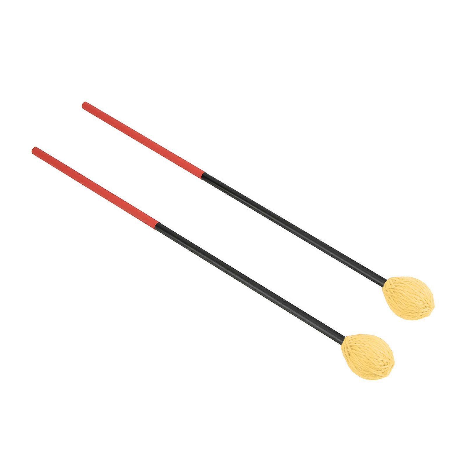 Marimba Mallets Carbon Fiber Cotton Thread Drum Stick Mallet Hammer for Bass Percussion InstrumentsYellow Head