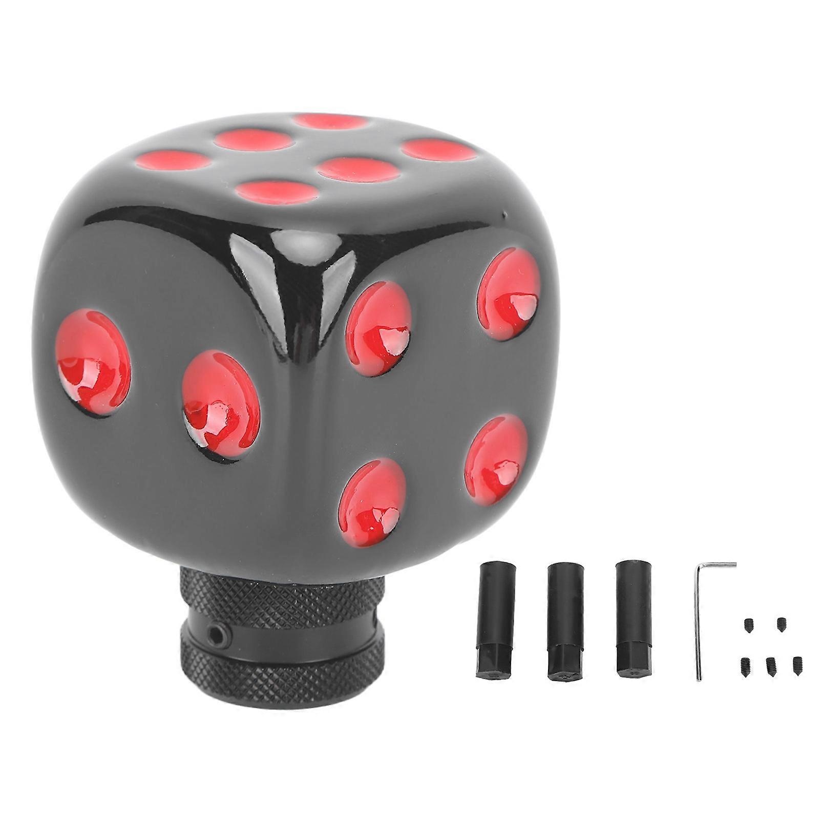 Dice Shape Shift Head Resin Gear Shifting Lever Knob Transmission Shift Lever Head Universal Fit for Most Cars Black+Red