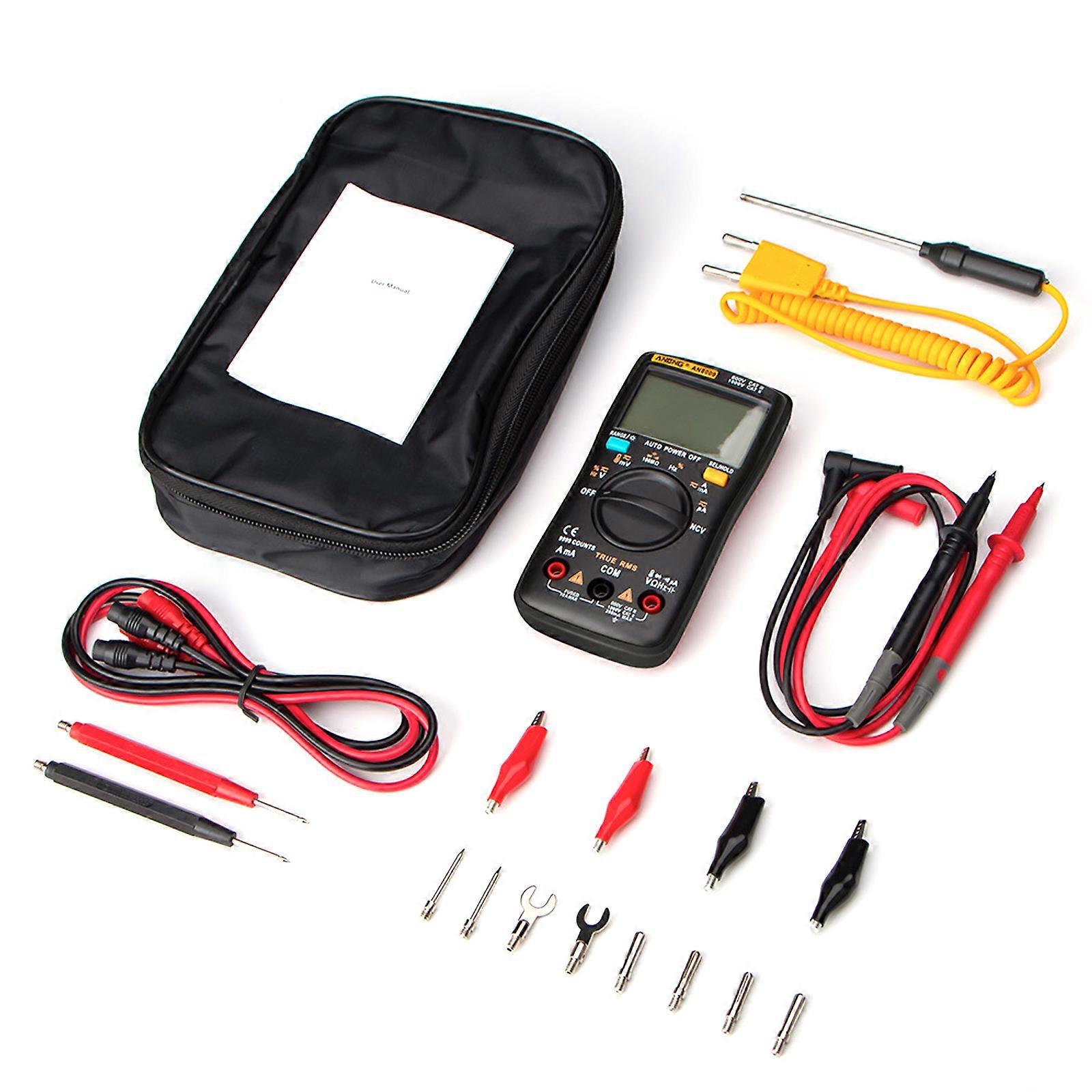 Compact Red Digital Multimeter with Auto Ranging, Backlit LCD, & Diode Test - Ideal for DIY Electrical Repairs
