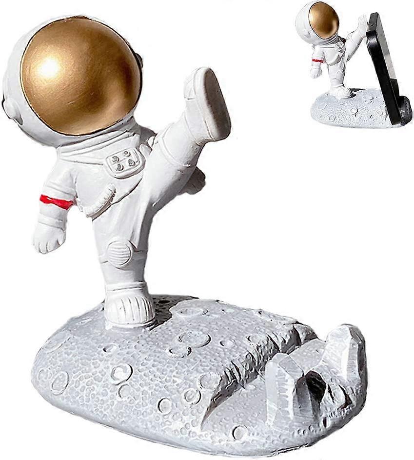 Unique Cute Cell Phone Stand Car Holder Cool Fun 3D Cartoon Astronaut Design Mobile Phone Tablet Bracket for Desk Compatible with All Smartphones for
