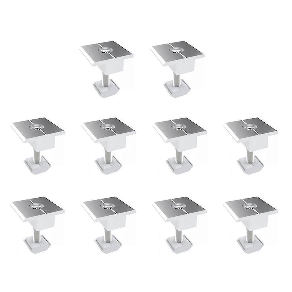 10Pcs Solar Clamp Adjustable Solar Panel Bracket Clamp Wide Photovoltaic Support for Solar Panel System 30mm