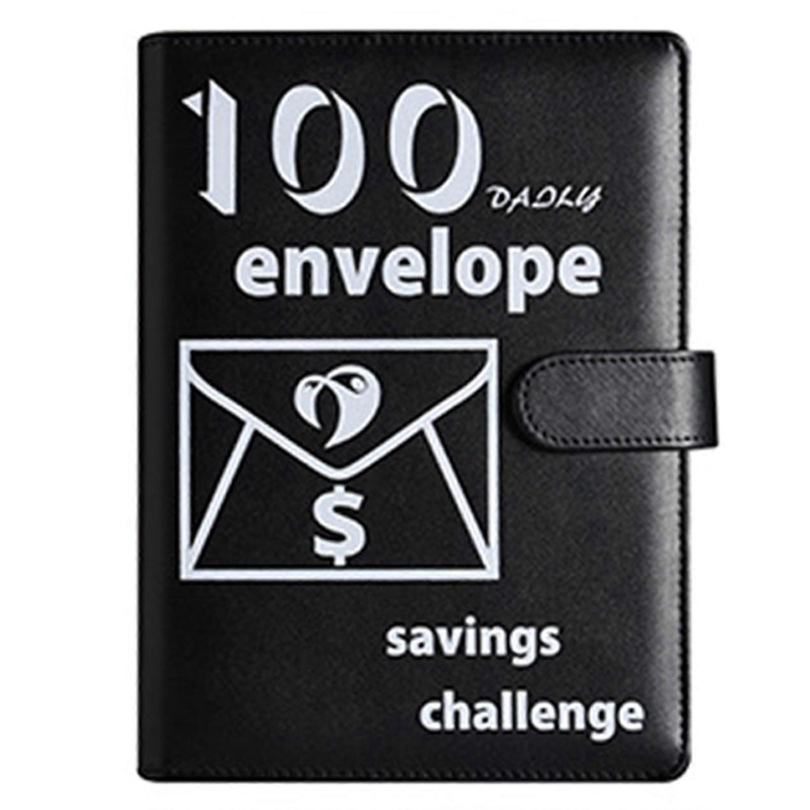Money Savings Challenges Book with Sticker Waterproof Multi-compartments 100 Day Challenge Money Saving Binder Notebook
