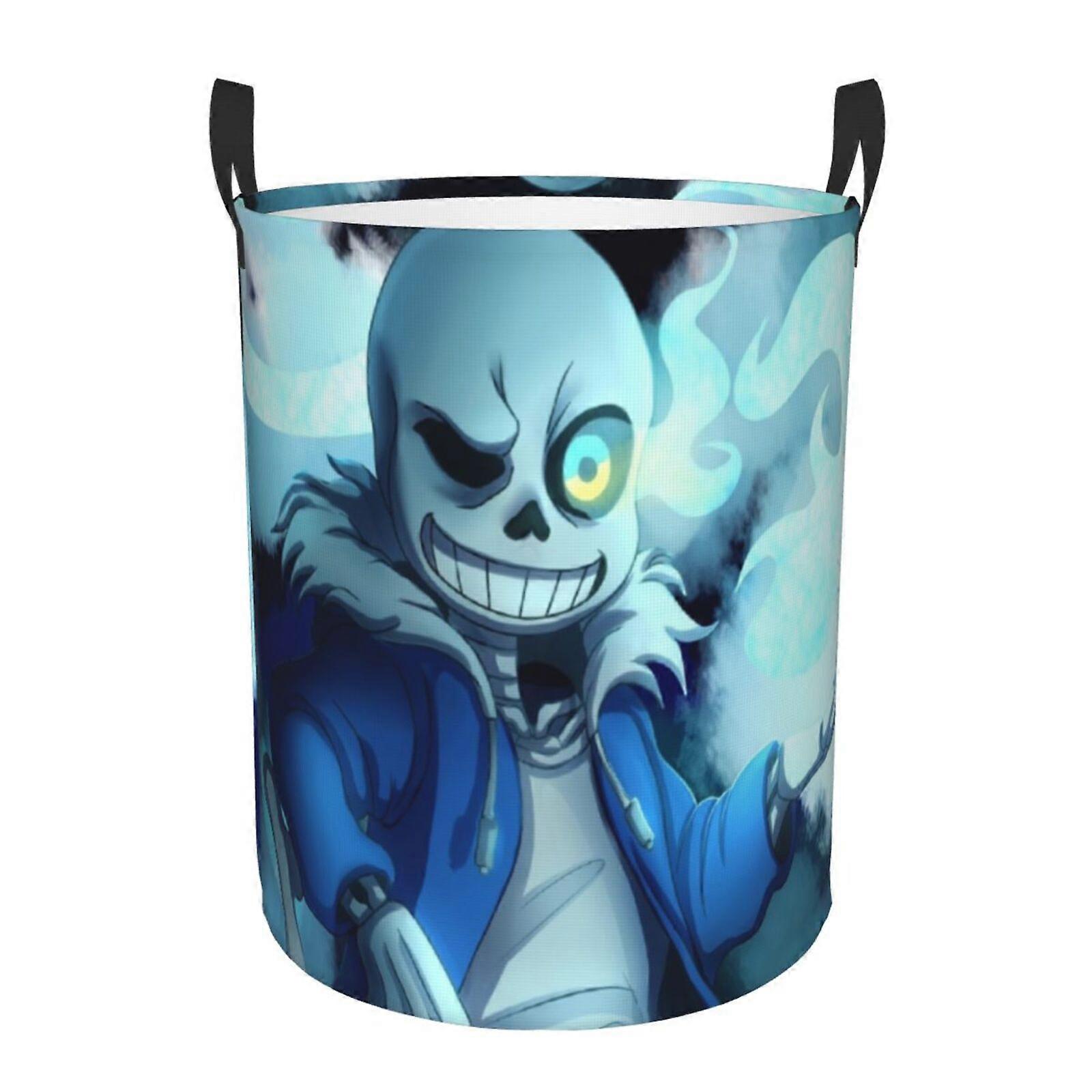 Undertale Sans 3d Graphic Flame Laundry Basket Fire Flame Clothes Hamper Storage With Handle-SYS28880