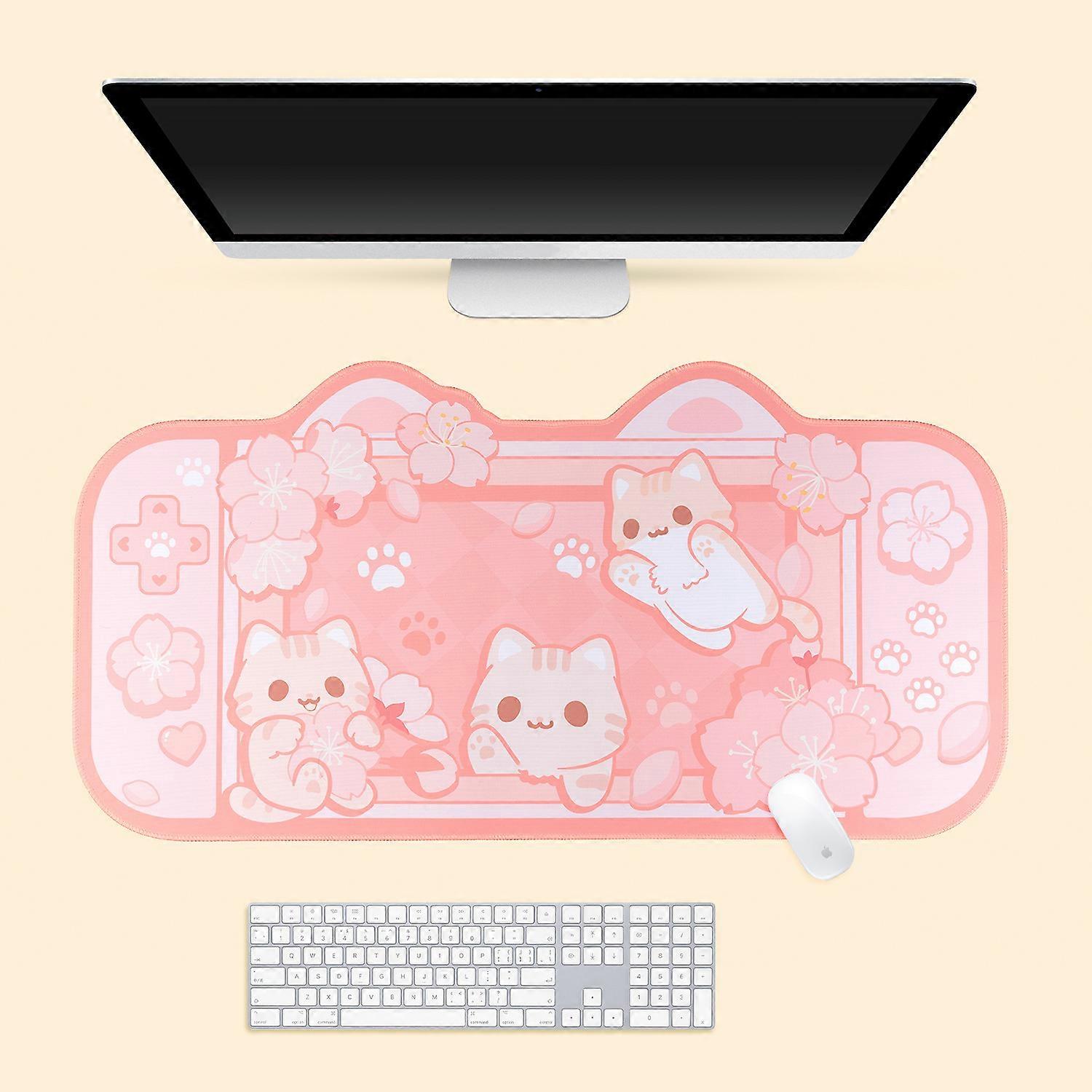 Sakura cat large mouse pad, 77*39.5cm