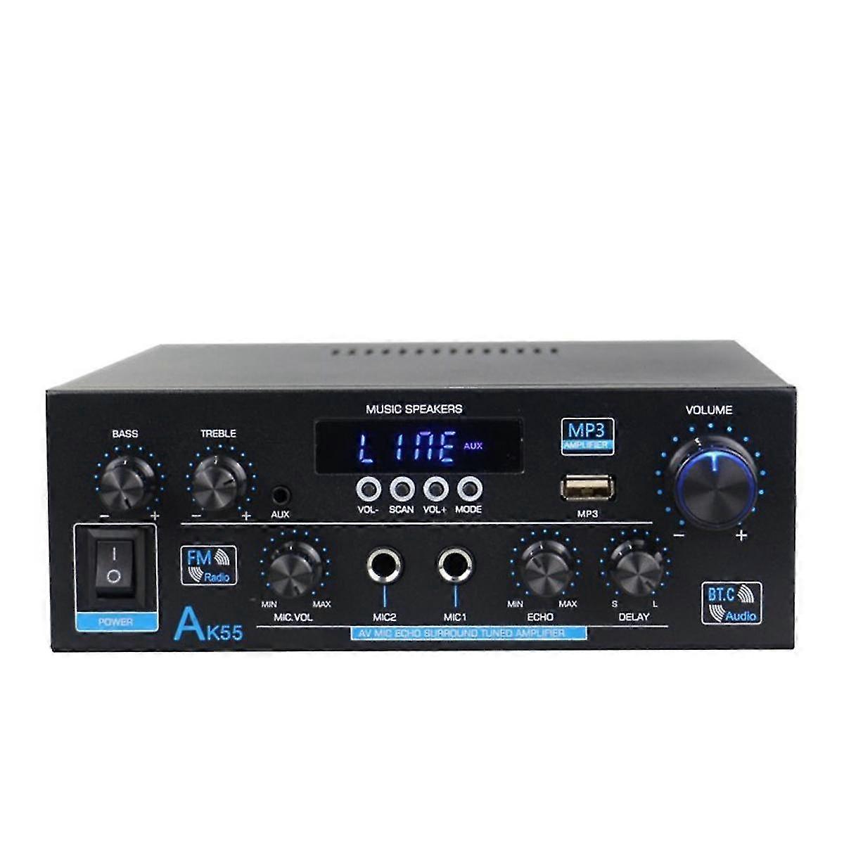 Ak55 900w Home Power Amplifier 2.0 Channel Bluetooth 5.0 Hifi Digital Stereo Sound Amplifier 2.0 450w Subwoofer Eu Plug