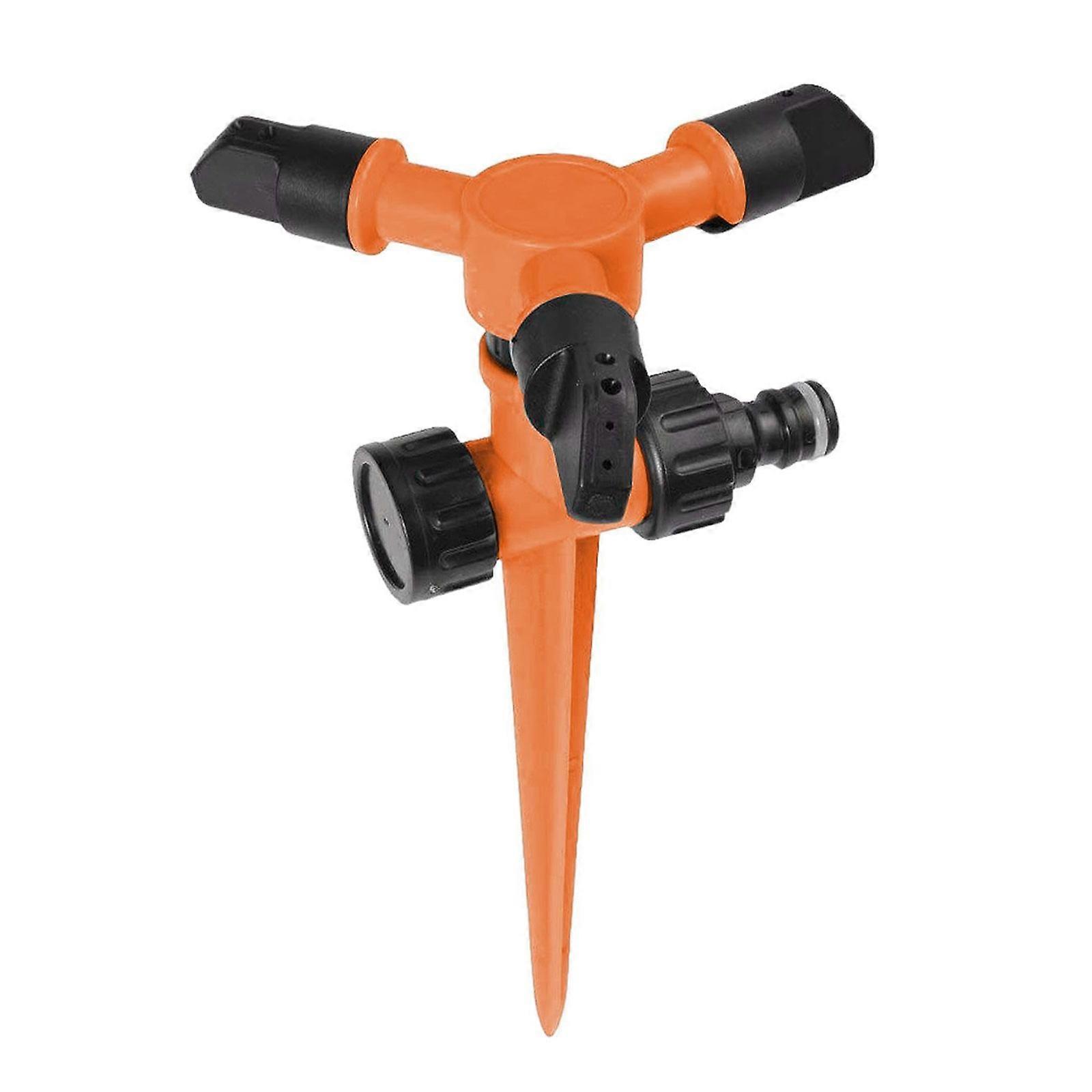 Garden Watering Sprinkler with Automatic Rotation, Orange (3111C)