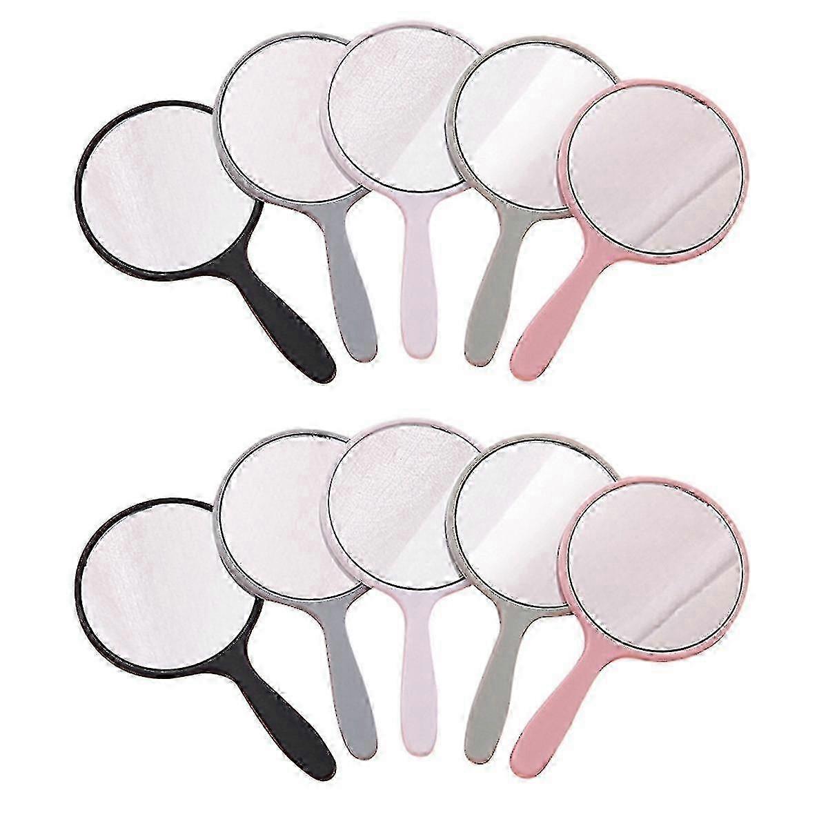 10 Pieces Handheld Mirror Small Mirror Small Portable Round Mirror Travel Makeup Mirror For Travel