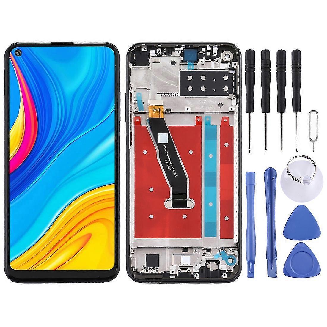 OEM LCD Screen for Huawei P40 Lite E Digitizer Full Assembly with Frame(Black)-ZC