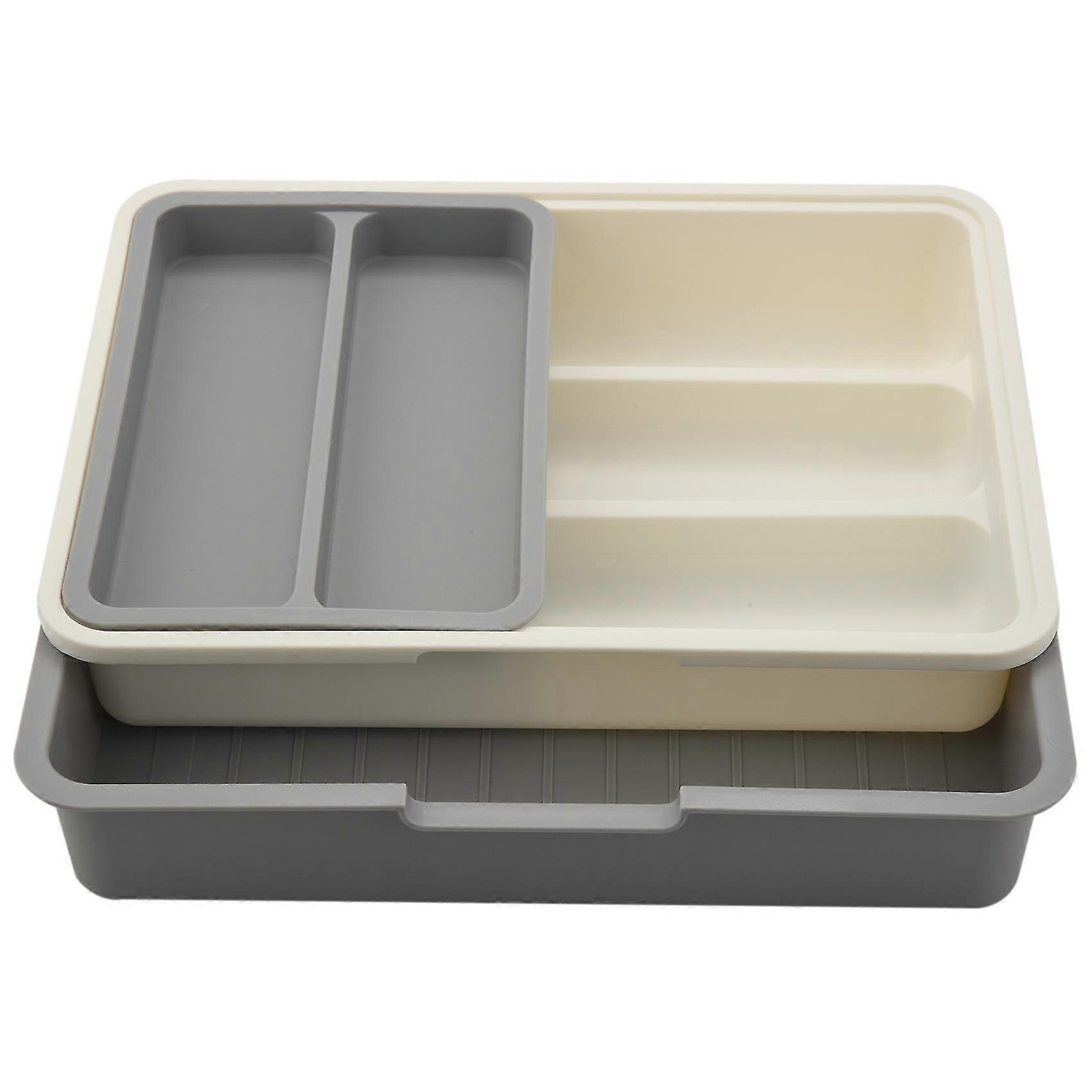 Cutlery Drawer Tray Expandable Adjustable Utensil Drawer for Kitchen Utensil Organizer Multi-Purpose Storage for Kitchen