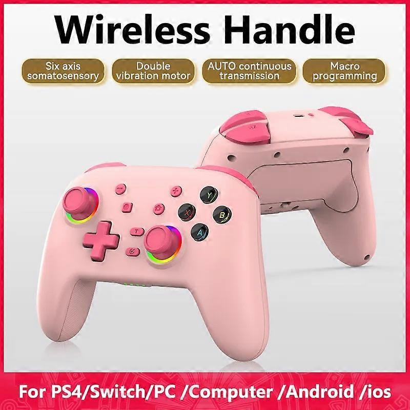 Wireless Games Handle RGB Lighting Wireless Gamepad Controller One Click Wake-up Bluetooth-compatible for PS4/Switch/PC/Computer