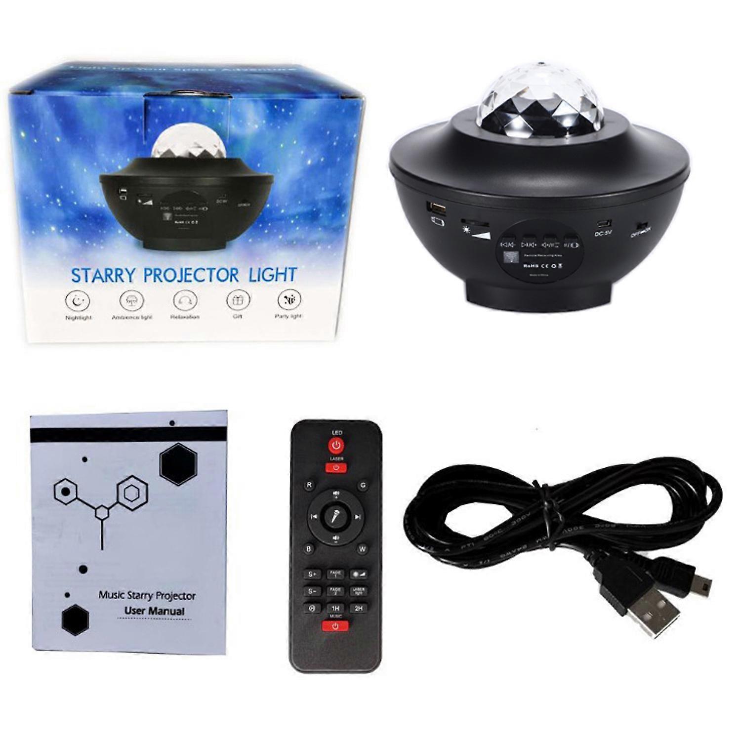 Projektor LED Starry Sky z pilotem głośnika Bluetooth