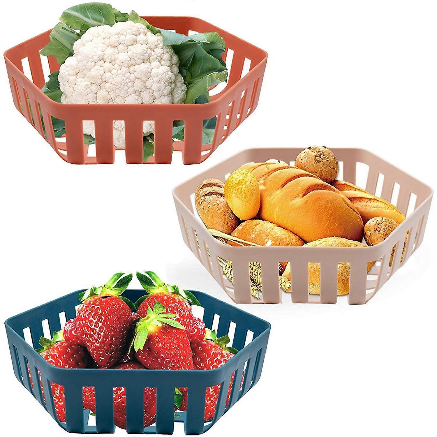 Decorative Stand Fruit Basket Vegetable Holder Kitchen Fruit Bowl Set (3PACK)