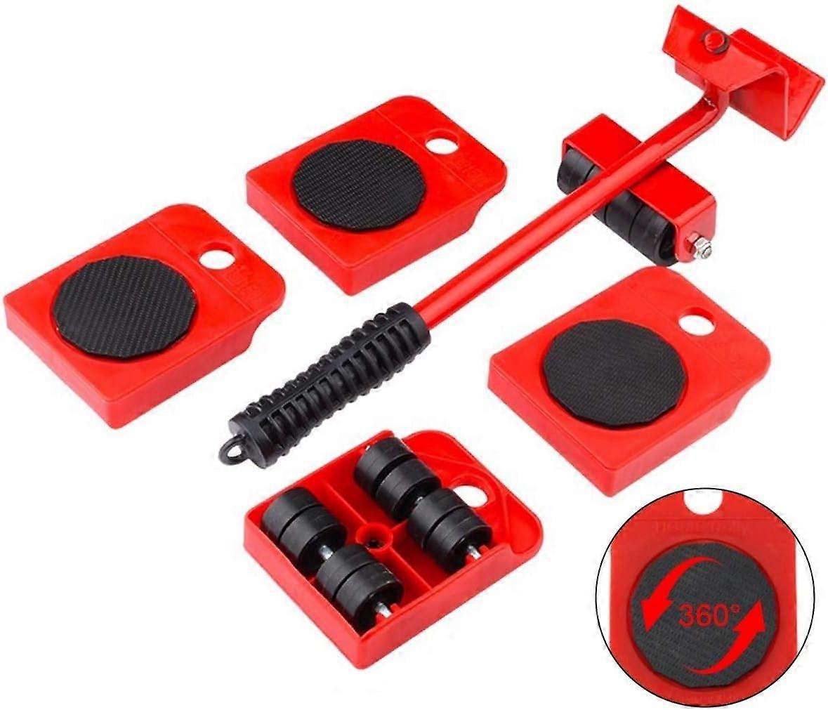 Furniture Sliding System Roller Set with 4 Elevation Pads - Load Capacity Anti-Slip Coating