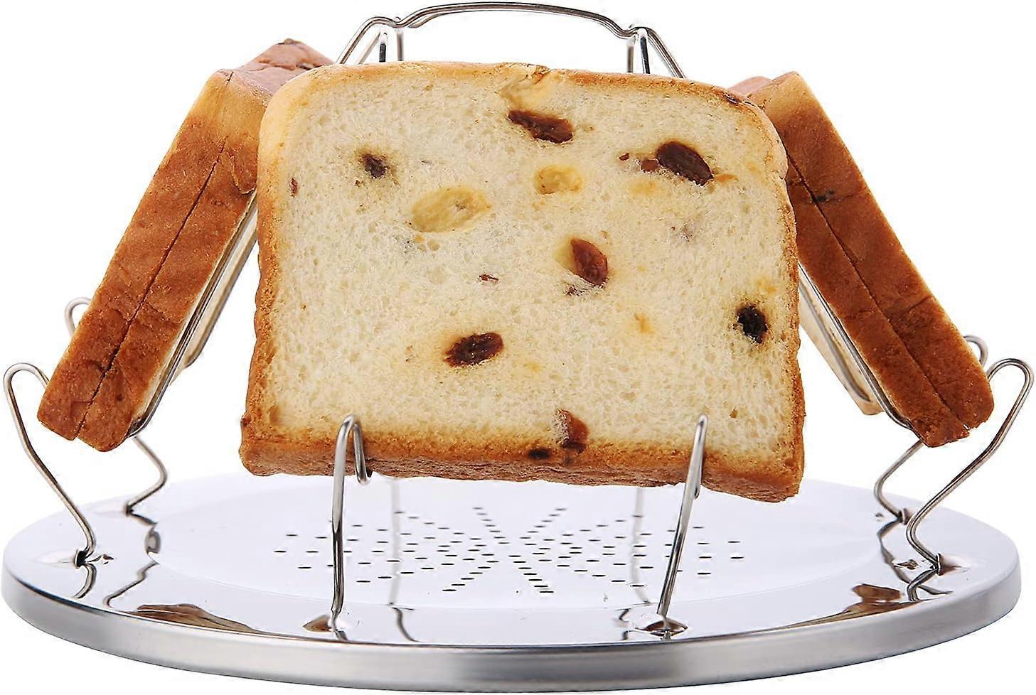 Slice Toast Tray Toast Rack,Camping Toaster with Foldable Stand, Portable Foldable Toast Rack for Family Outdoor Gas Stove Picnic
