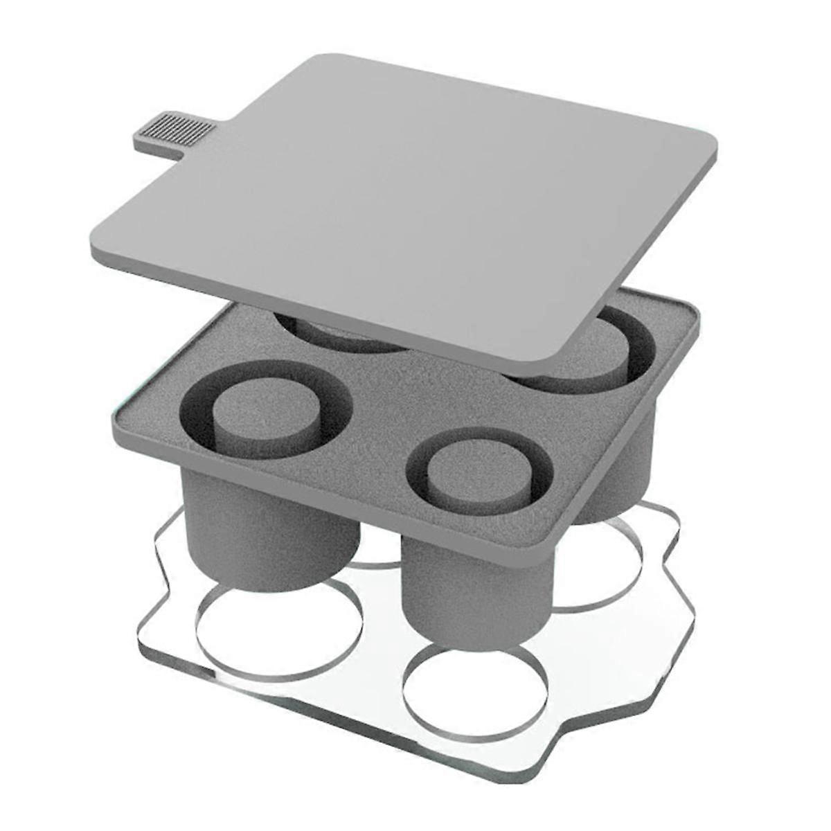 Ice-Cube Tray for Cup, Ice-Cube Molds for 20oz 30oz 40oz Tumbler Cup,Ice-Cube Trays with Lids Gray