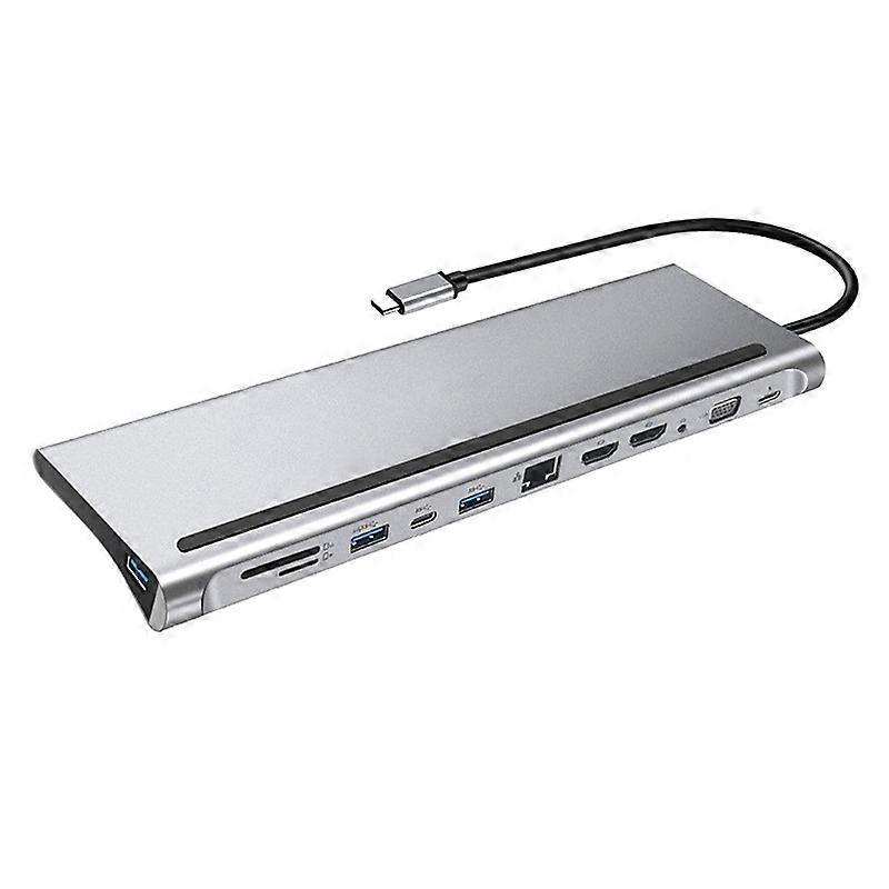 12-in-1 Type-C Hub Laptop Docking Stations for MacBook Pro Air and for Windows